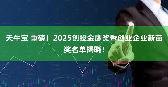 天牛宝 重磅！2025创投金鹰奖暨创业企业新苗奖名单揭晓！