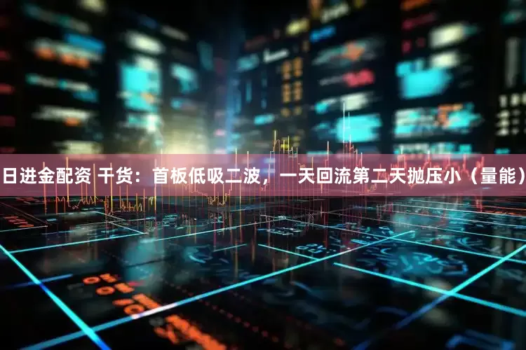日进金配资 干货：首板低吸二波，一天回流第二天抛压小（量能）